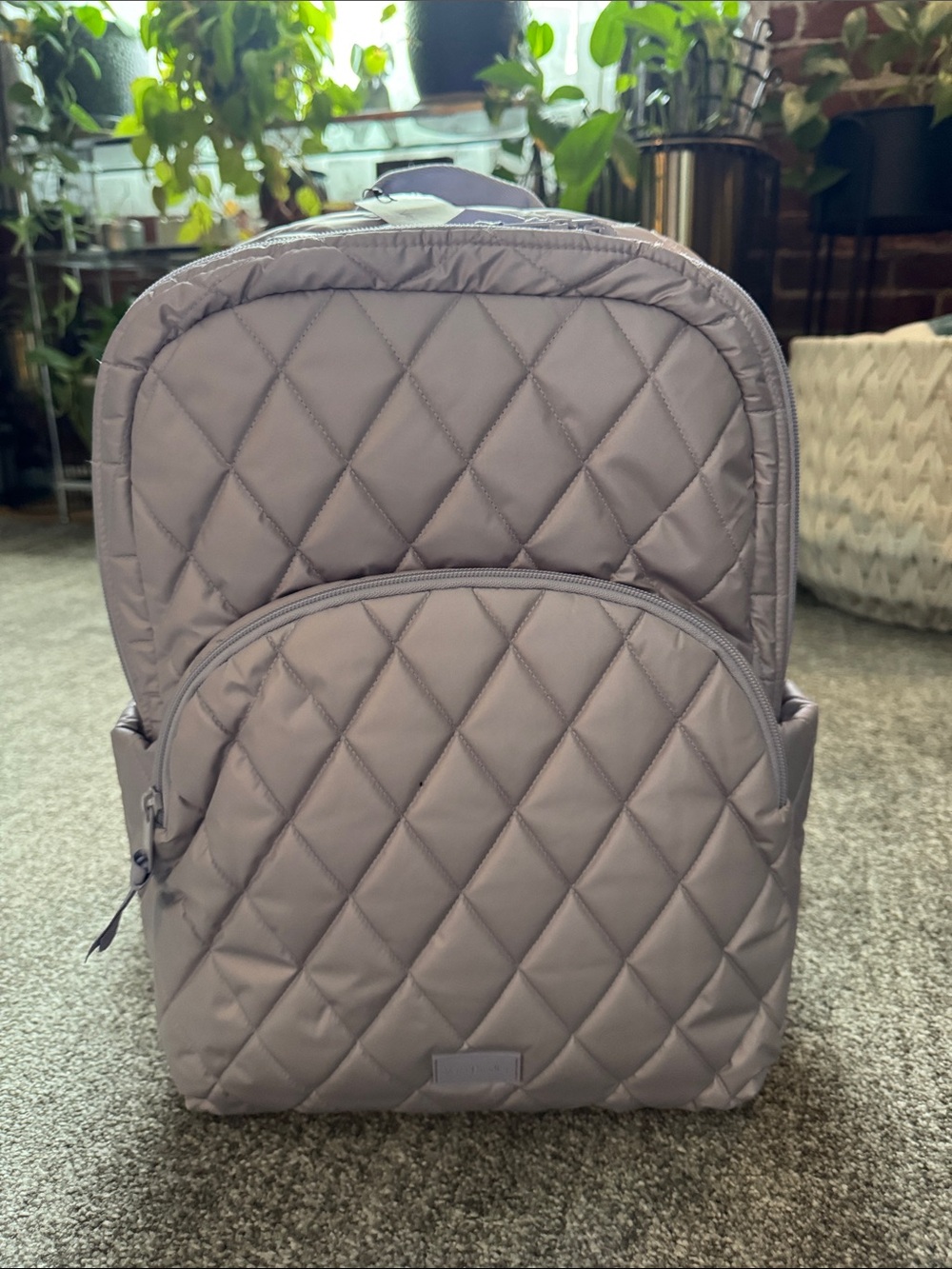 Vera Bradley Quilted Backpack in Light Lavender